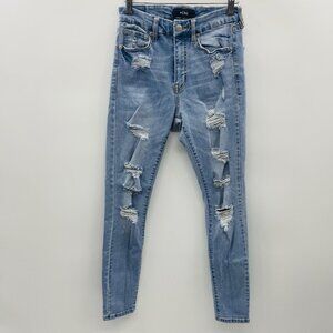Aeropostale Womens Size 6 Distressed High Rise Curvy Skinny Leg Jeans in Blue